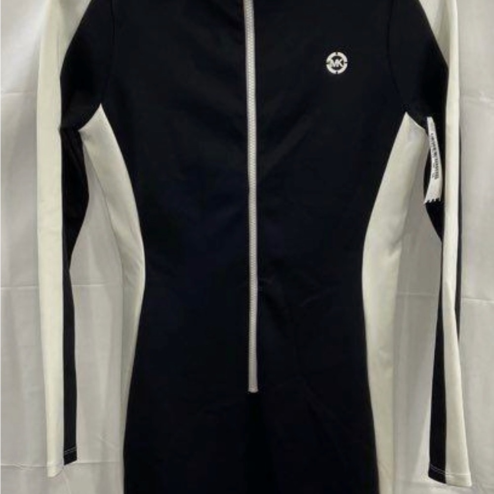 MICHAEL Michael Kors Black and White Long Sleeve Dress